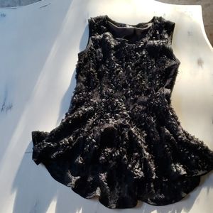 Black textured peplum top